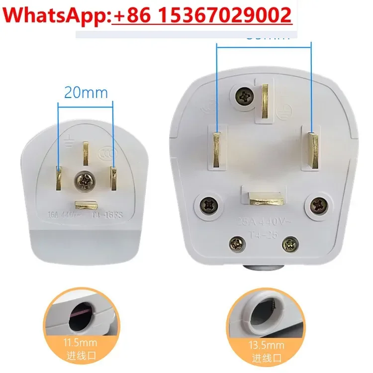 10PCS  380V three-phase four wire 16A/25A power plug 86 type wall panel air conditioner concealed four hole socket 440V