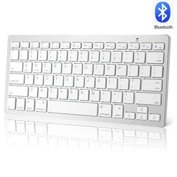 Portable Wireless Bluetooth Keyboard Ultra Thin Quiet Click Keyboard for Smartphone PC Laptop Tablet