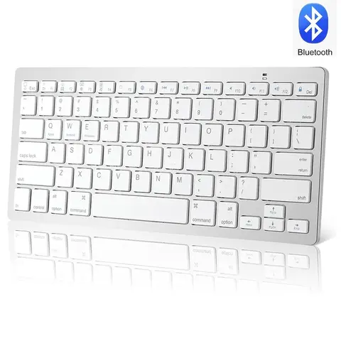 Portable Wireless Bluetooth Keyboard Ultra Thin Quiet Click Keyboard for Smartphone PC Laptop Tablet