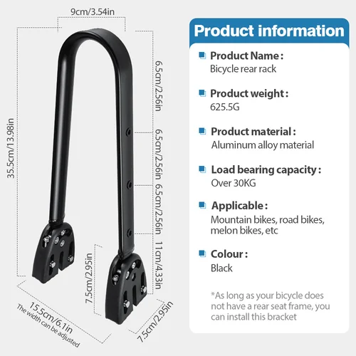 Imagen 2 del producto NEWBOLER-bolsa impermeable para horquilla delantera de bicicleta, bolsa portátil para bicicleta, bolsa de equipaje, estante trasero para bicicleta, portaequipajes para bicicleta