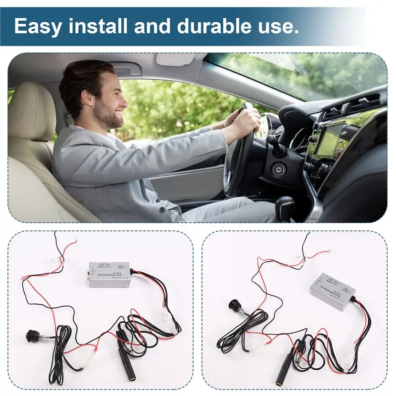 In-Car Factory Radio Enhancement With RCA AUX Audio Input Adapter And FM Wired Modulator-Y79A