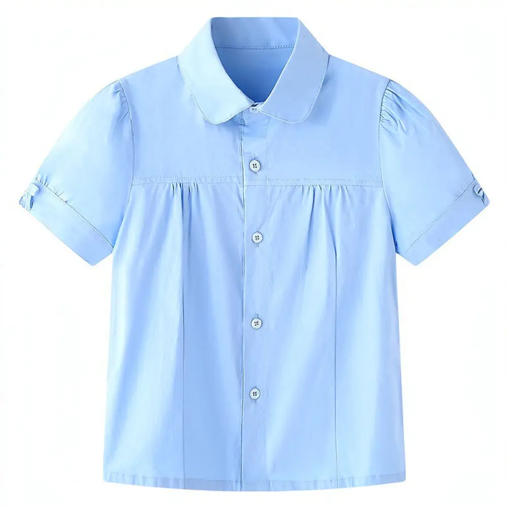 Girls Preppy Style Pleated Skirt Khaki Uniform Bottoms Anti Glare Design Fashionable Casual Summer Kids School Outfit
