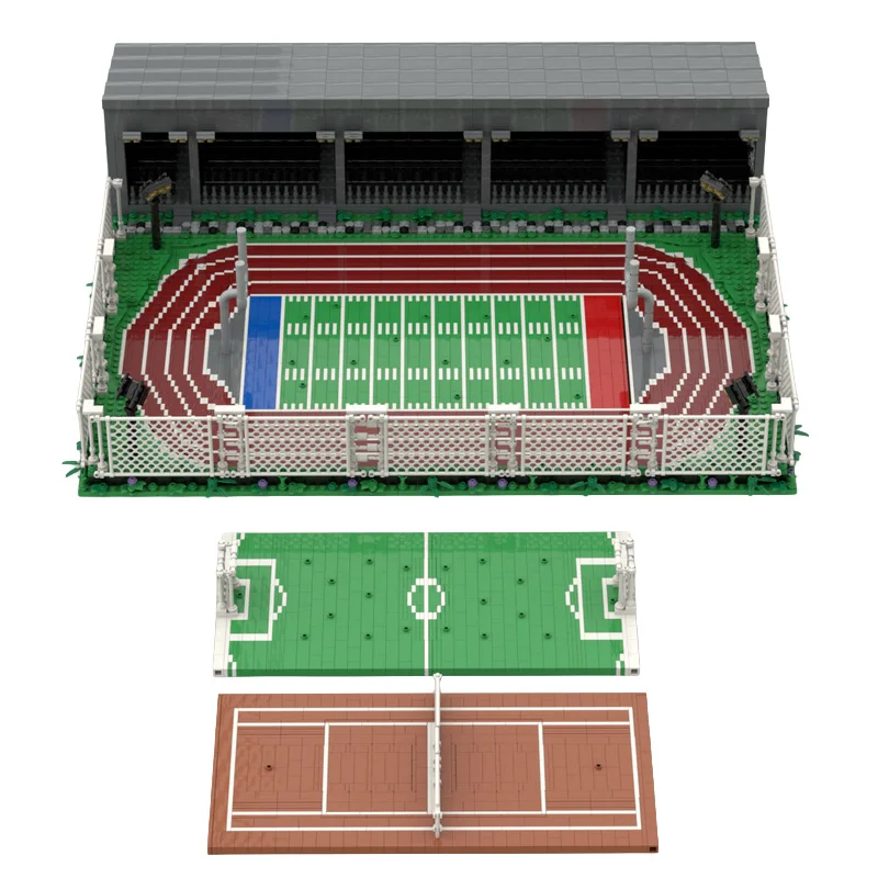 5577 Pezzi Set di Costruzioni Modulari per Campo Sportivo Scolastico, MOC Personalizzabile, Blocchi Modulari, Design Creativo, Giocattolo Fai-da-Te per Ragazzi, Regalo
