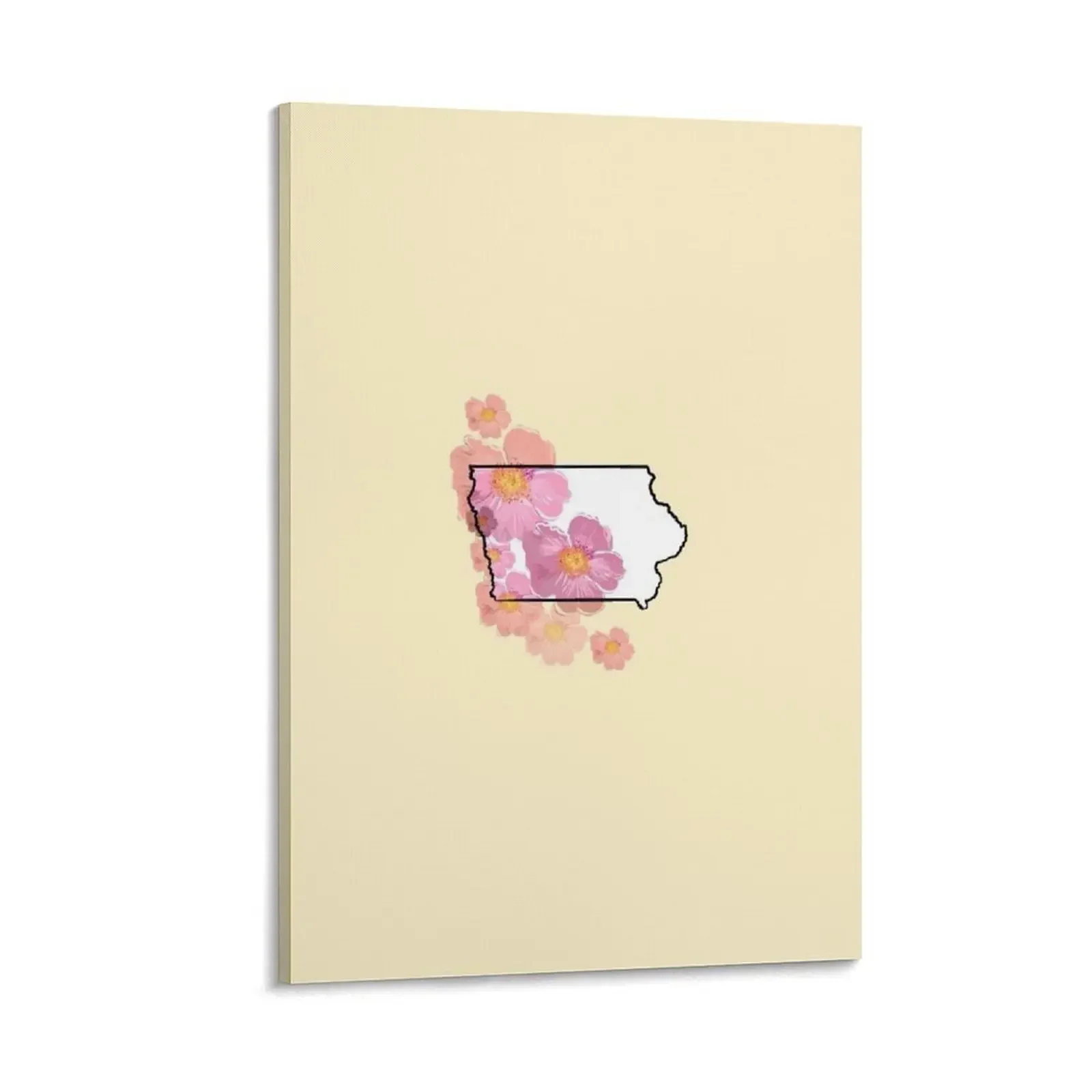 

Iowa outline with the state flower, the prairie rose Canvas Painting Paintings room decorations bedrooms decorations