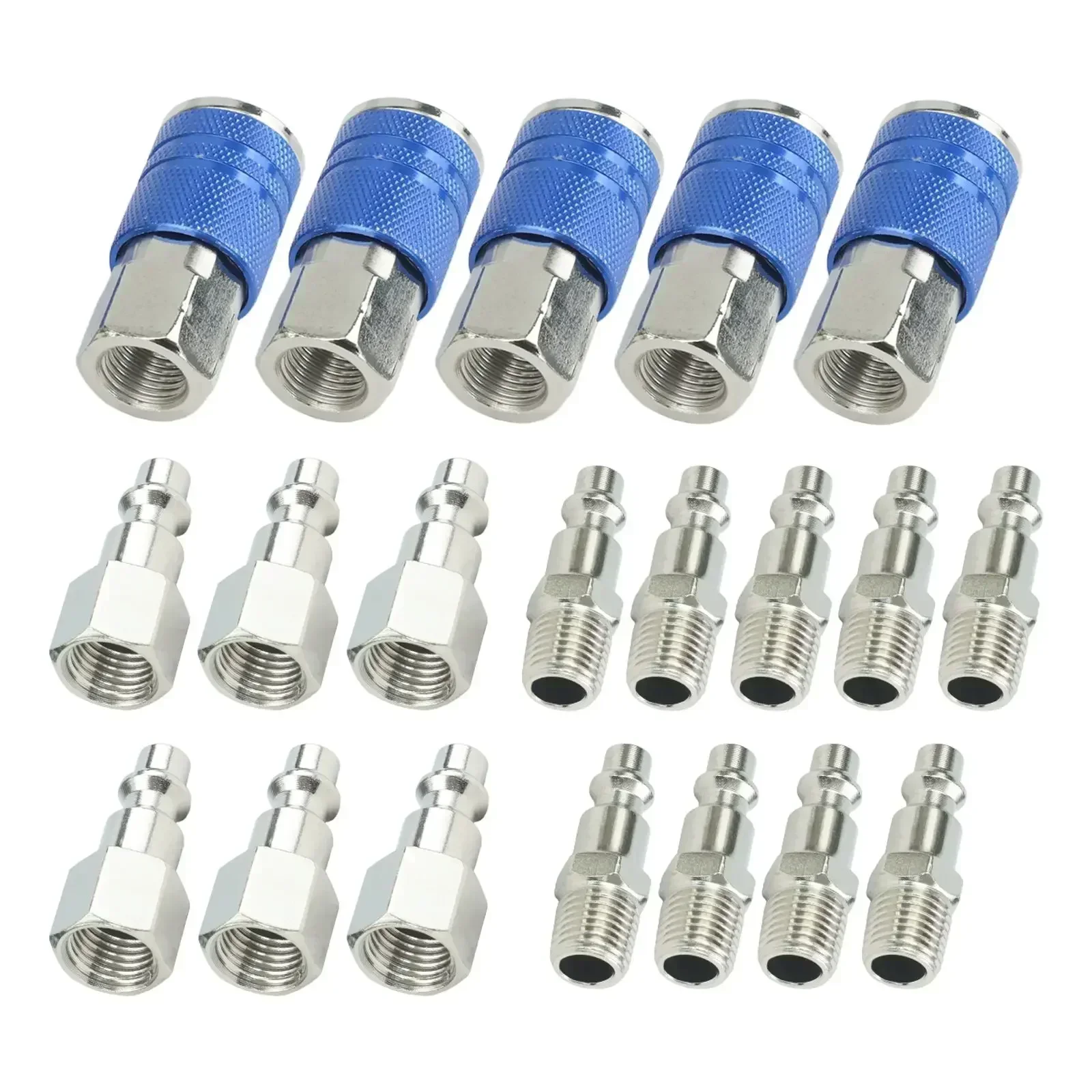 

Набор быстросъемных соединителей для пневматических шлангов, 20 шт., стальные, 1/4 NPT, для быстрого и надежного подключения пневмоинструментов