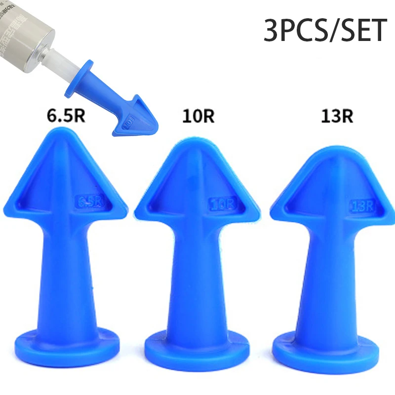3pcs Caulk Nozzle Applicator Silicone Caulking Tools Sealant Finishing Grout Kit Smooth Scraper Floor Cleaning Tile Dirt Spatula