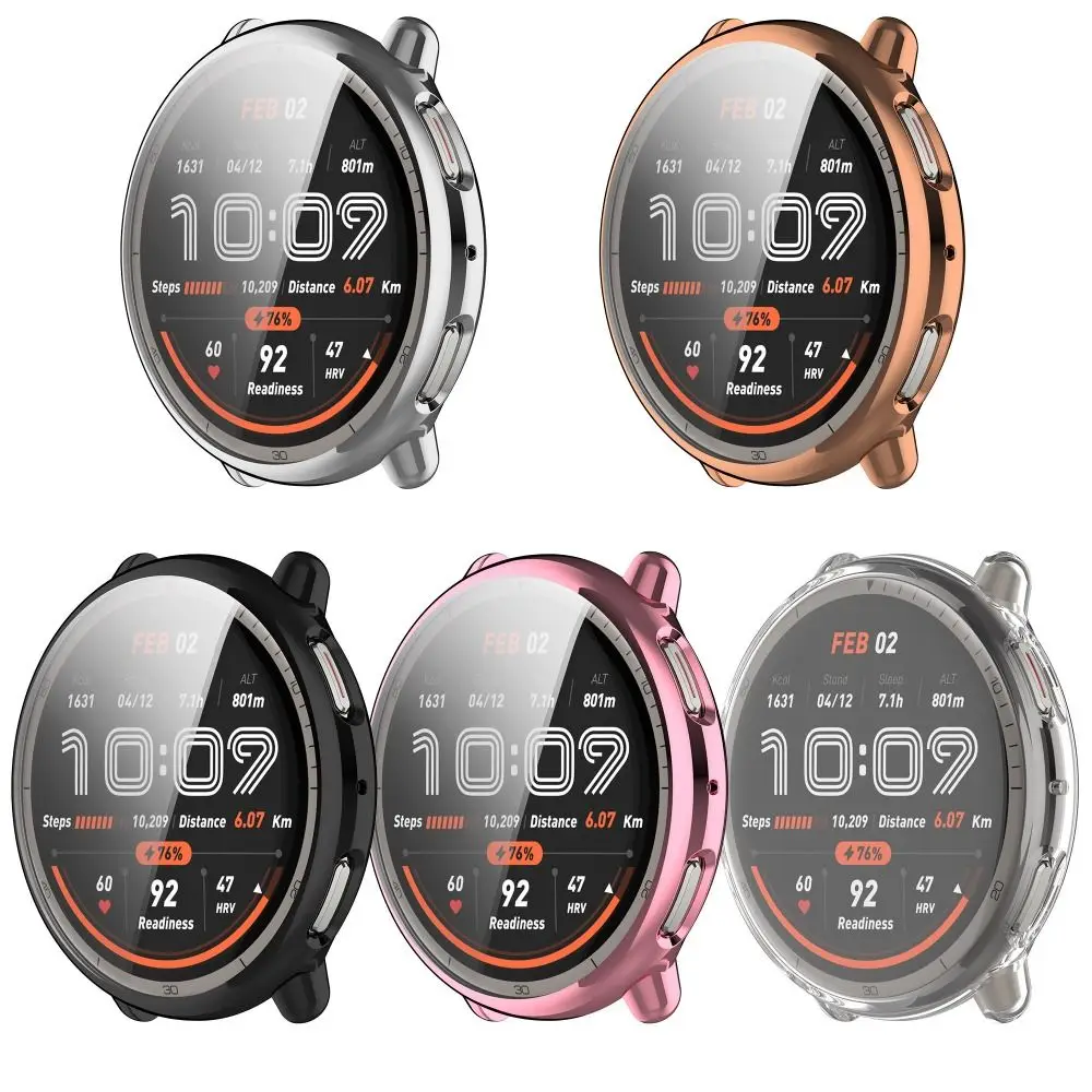 TPU Protective Case Anti-scratch Bumper Screen Cover Full Protection Watch Shell for Amazfit Active 2 Smart Watch Accessories