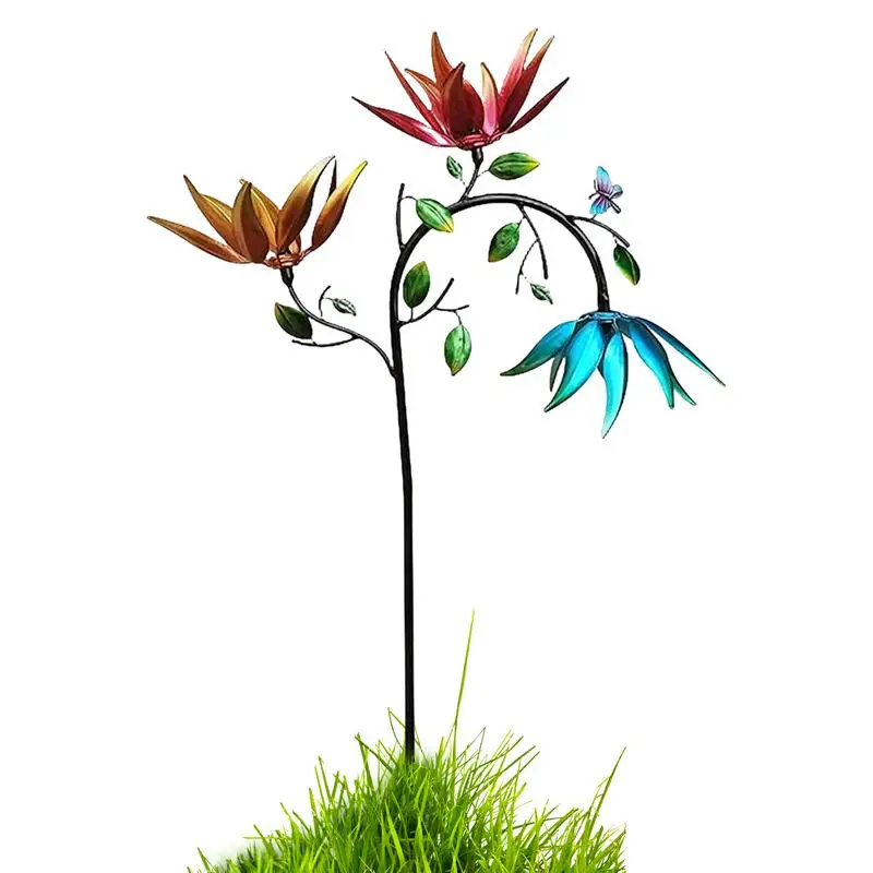 

Metal Sunflower Wind Spinner Small Pinwheels for Yard Decorative Garden Stakes Sunflower Wind Sculpture for Outdoor Decorative