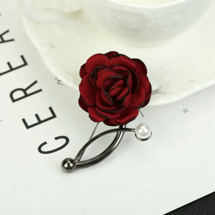 Men's Advanced Retro Breastpin Pin Golden Jewelry Rose Flower Banquet Brooch Stick Corsage Collar Pins Shirt Accessory Gift