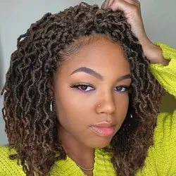Short Braided Wigs For Black Women Short Dreadlock Wigs Afro Braids Curly Synthetic Hair Nu Faux Locs Wigs For Black Women