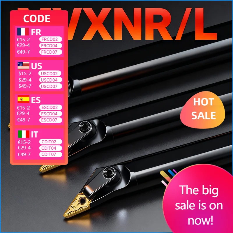 

S20R-MVXNR16 S25S-MVXNR16 S32T-MVXNR16 Internal Turning Tool Holder VNMG16 Carbide Inserts Lathe Bar CNC Cutting Tools Set