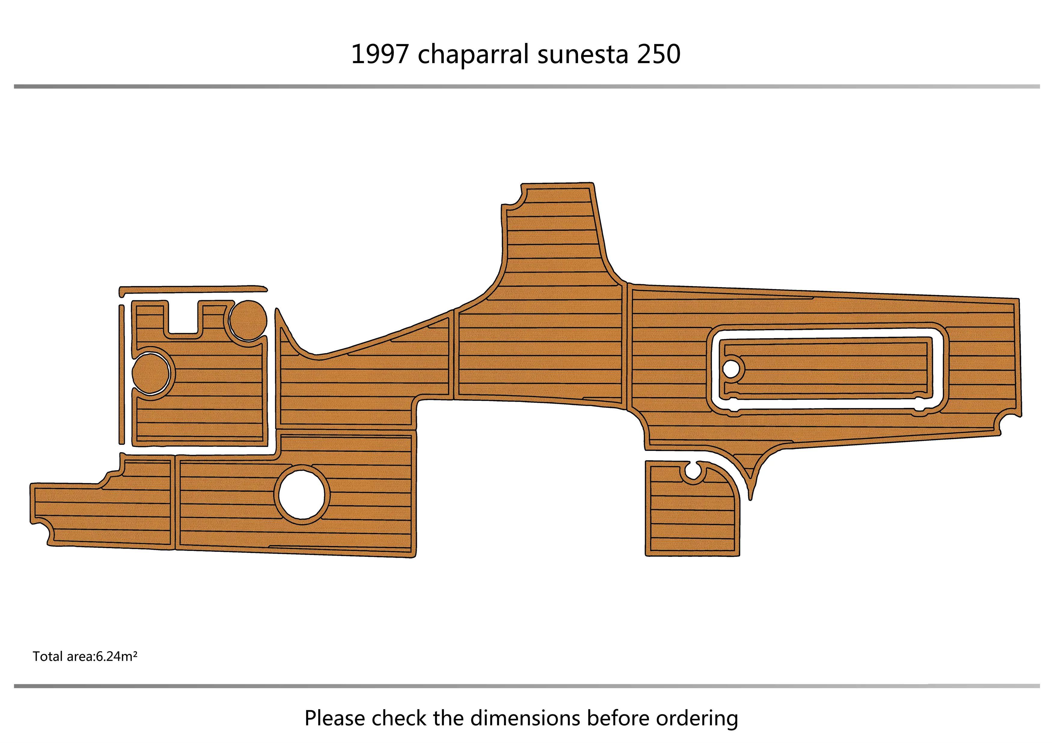 Eva foam Fuax teak seadek marine floor For 1997  CHAPARRAL SUNESTA 250 Cockpit  1/4