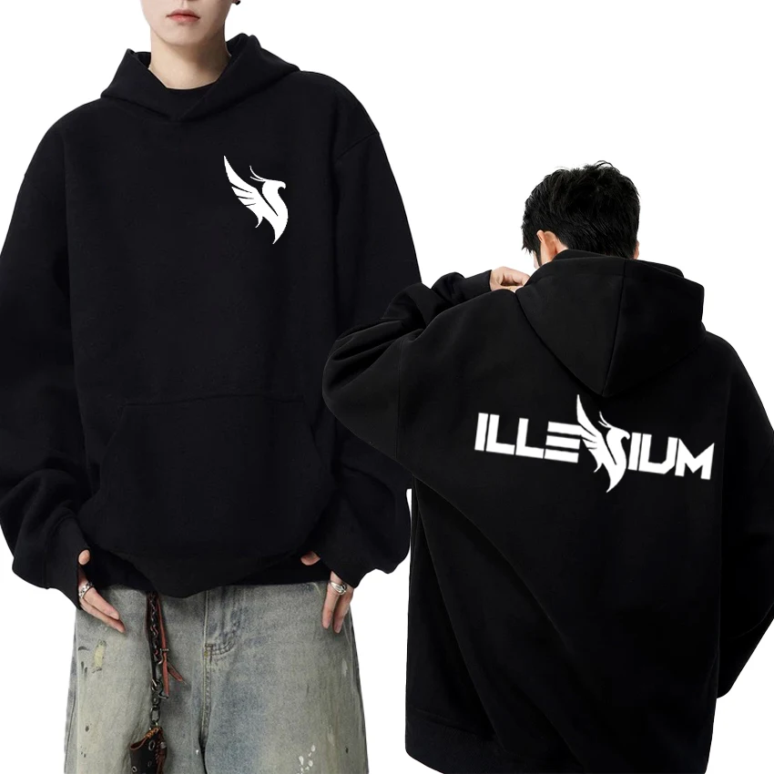 

2025 New in Illenium Dj Music Double Sided print Hoodies Men women vintage Casual pullovers Unisex Fleece Long sleeve Sweatshirt