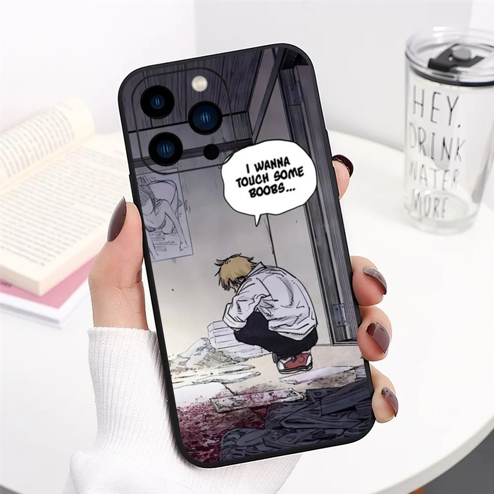 Chainsaw Man I Wanna Feel Some Tits Phone Case For iPhone 13 14 15 11 12 Mini Pro Max Transparent Shell