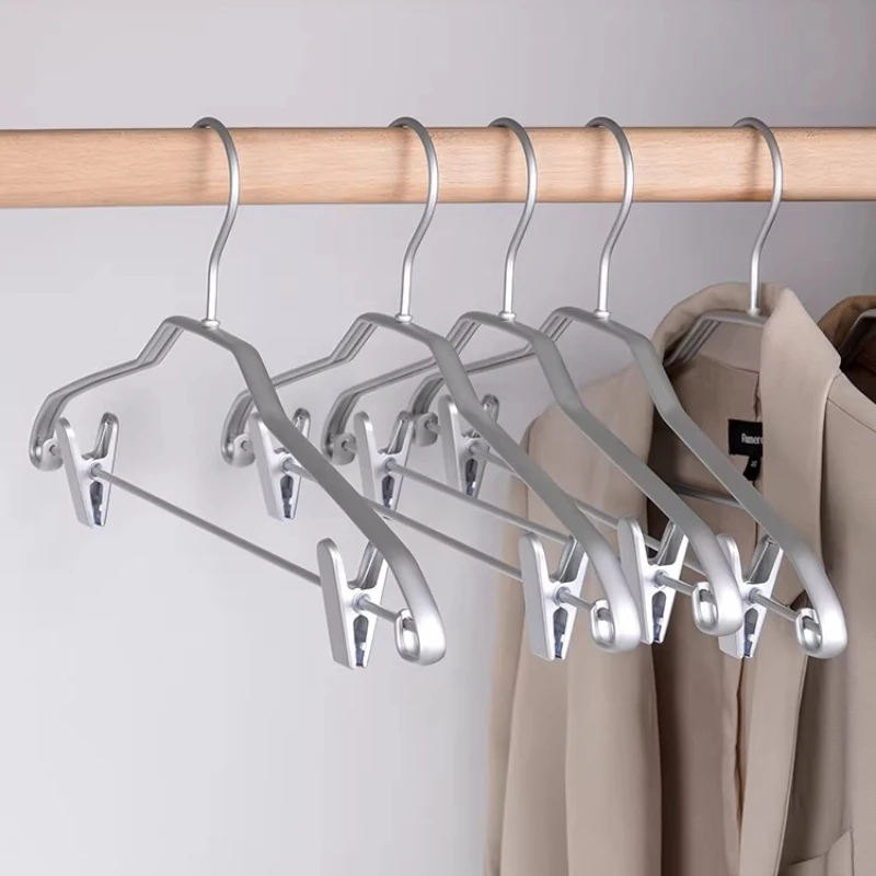 Aluminum Pants Hangers Non-Slip Shoulder Closet Organizer No-Mark Skirt Trousers Hangers Multi-Functional Home Storage Solution