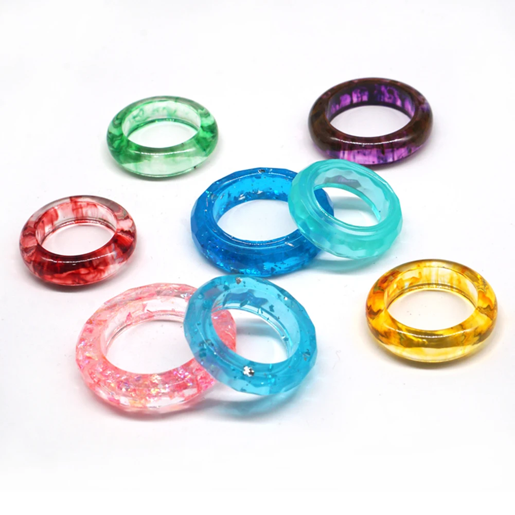 DIY Handmade Jewelry Tools Flat Rings Mould Collection Silicone Resin Crystal Epoxy Molds for Jewelry Making