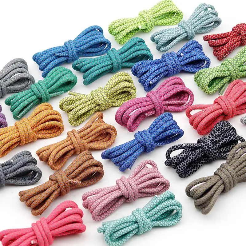 Coolstring Selected Children Size Lacet 4.5MM Light Reflective Rope shoelaces for Kid's Fashion Boots Laces Shoe Accessory