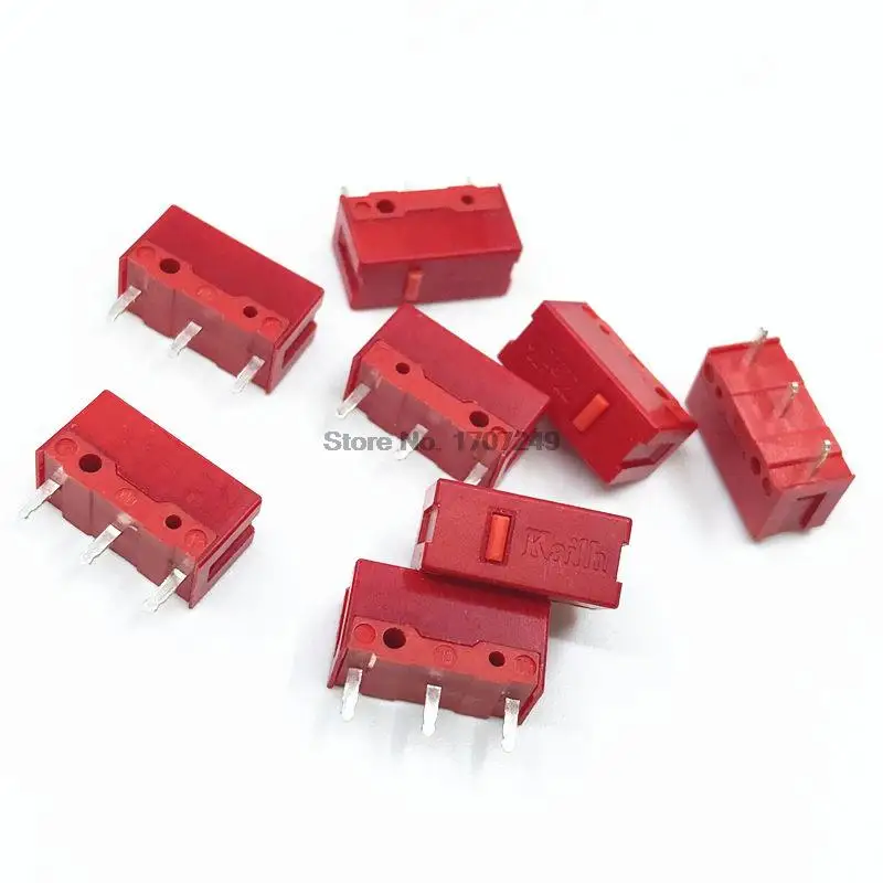 

8Pcs Kailh Red Micro Switch 60M Life Gaming Mouse Micro Switch 3 Pin red dot used on Computer Mice Left Right Button GM4.0