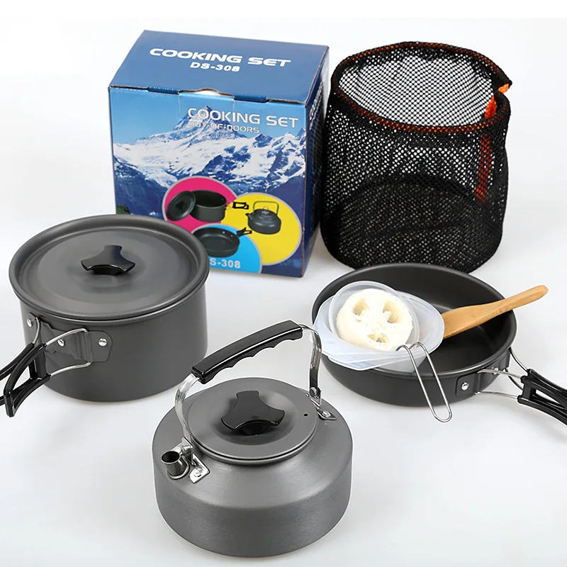 

2-3person Camping Cookware Outdoor Cookware Set Camping Tableware Cooking Travel Tableware Cutlery Utensils Hiking Picnic Set