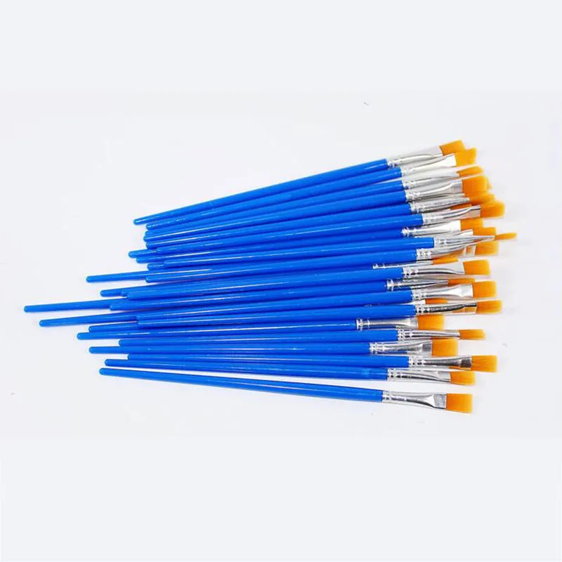 50 PCS Flat Paint Brushes Small Brush Volume For Painting Detail Essential Props For Painting Art