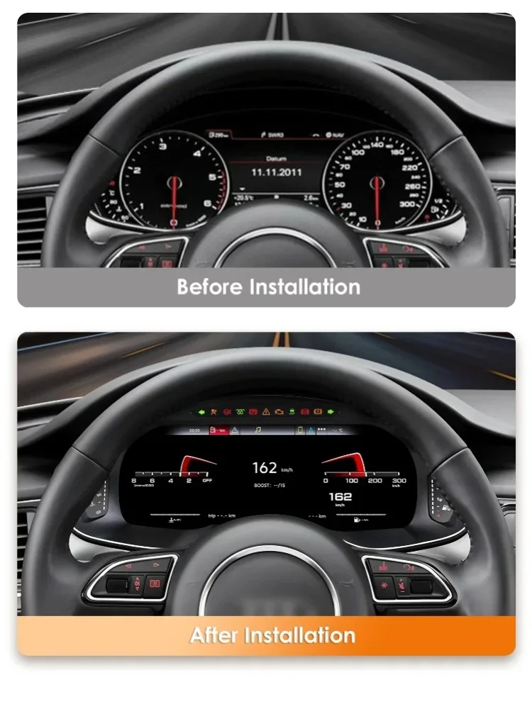 12,3 Zoll Hizpo Virtuelles Cockpit Digitales Kombiinstrument AUDI A6 A7 2013 - 2018 LCD-Auto-Armaturenbrett Tachometer mit integriertem Carplay Android Auto