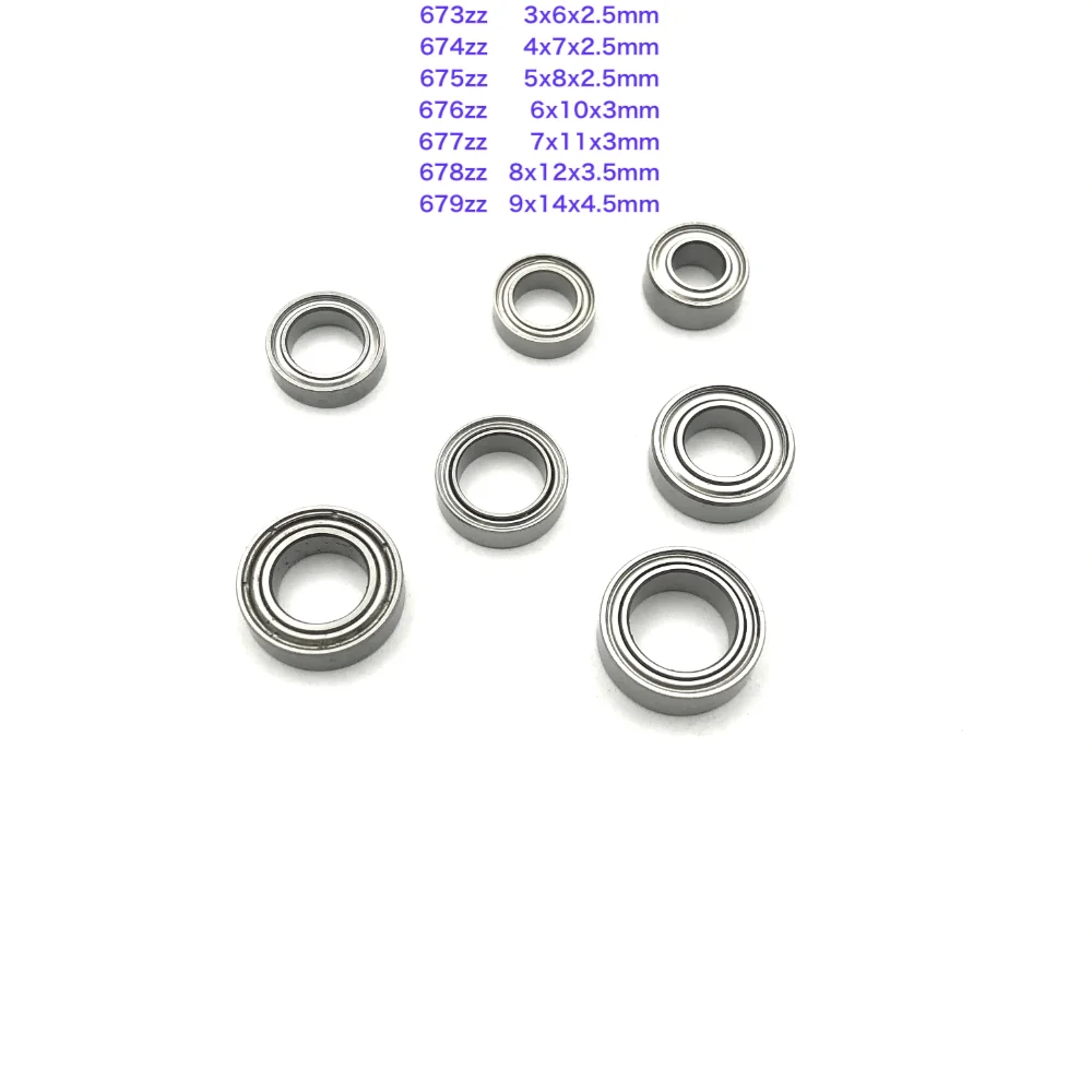 

30-50pcs/Lot 673zz , 674zz , 675zz , 676zz , 677zz , 678zz , 679zz Thin Wall Deep Groove Ball Miniature Bearing 3D Printer Parts