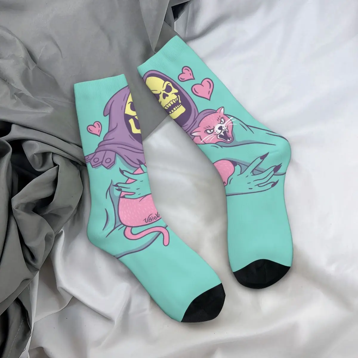 Funny Happy compression Socks Skeletor\'s Cat Retro He-Man and the Masters of the Universe Battle Cat Anime Casual Crazy Sock