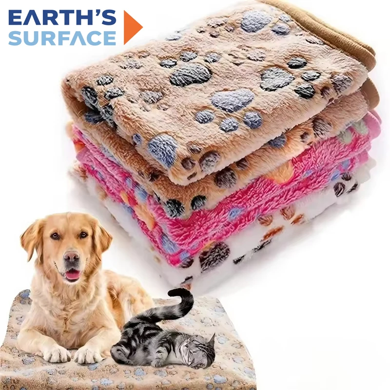 Soft Fluffy High Quality Pet Blanket Cute Cartoon Pattern Pet Mat Warm and Comfortable Blanket for Dogs Cats