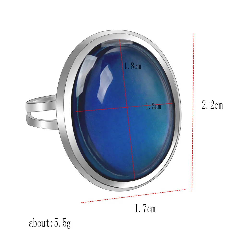 Mood Rings Retro Fashion Women Oval Gem Color Change Temperature Ring Opening Gothic Wedding Anillos Mujer Mens Rings Jewellery