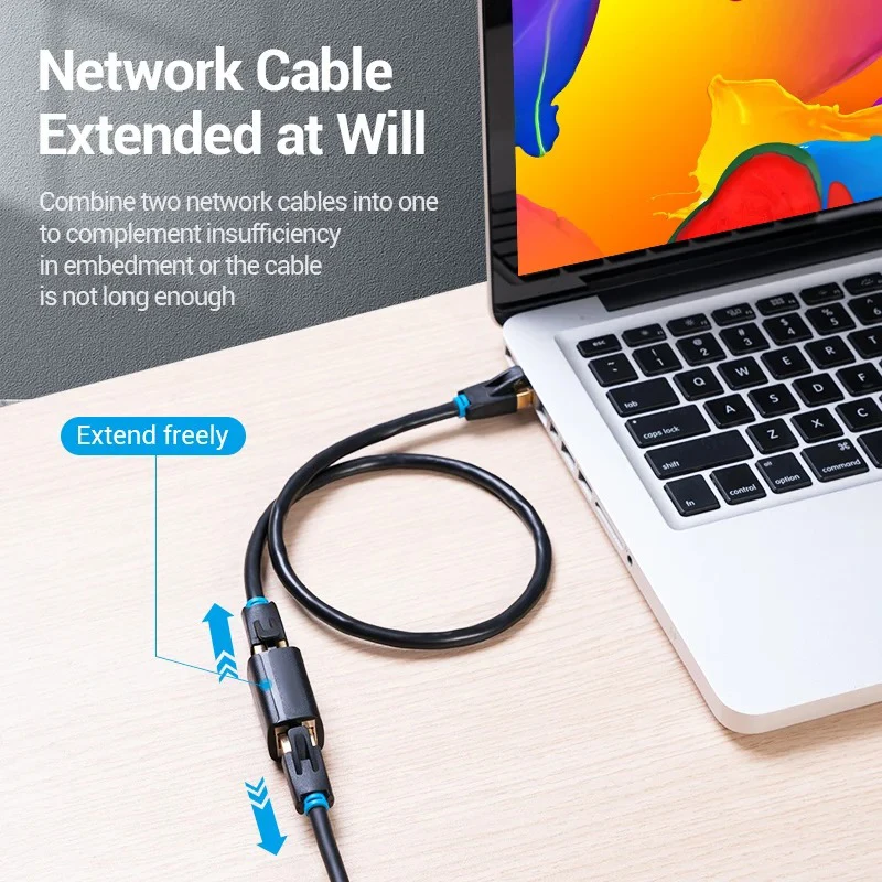 Conector rj45 cat6 6a cat5 5e adaptador ethernet interface gigabit extensor de rede para cabo de extensão adaptador fêmea para fêmea