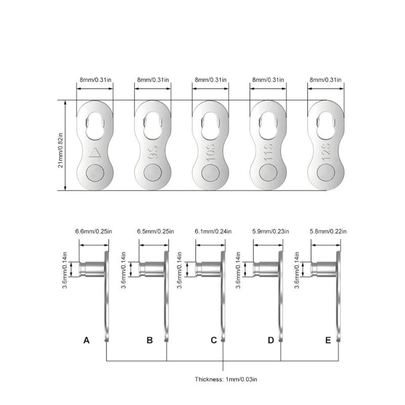 

1Pair Bicycles Chain Link Joint Connector 6/7/8/9/10/11/12 Speed Quickly Clip Road Bike Chain Missing Quickly Button