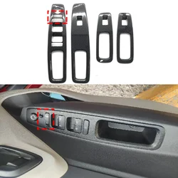 4 PCS Carbon Fiber Style ABS Window Switch Button Panel Cover Trim For Hyundai i10 2022 Interior Mouldings