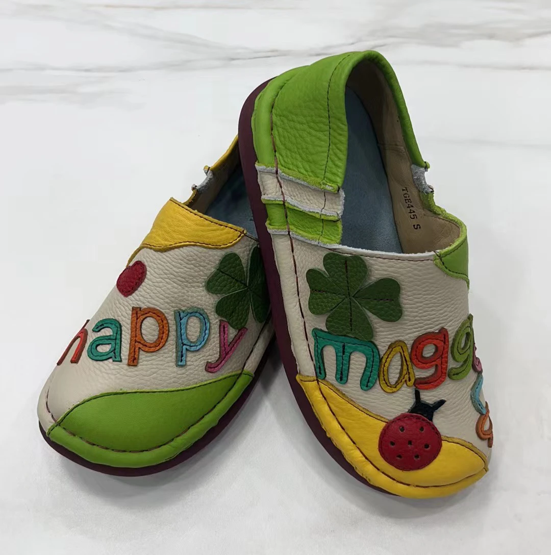 Careaymade-أحذية نسائية من الجلد الطبيعي، أحذية نسائية كاجوال مريحة مصنوعة يدويًا بخياطة سميكة من الأسفل