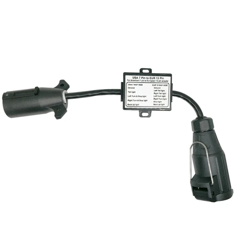 7 Pin to 13 Pin Adapter Converter Weather Resistant for Safe Trailer & Vehicle Connection Ensuring Stable Light Signals