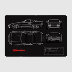 The 944 Blueprint Metal Plaque Metal Plaque Poster Mural Painting Retro Pub Garage Tin Sign Posters