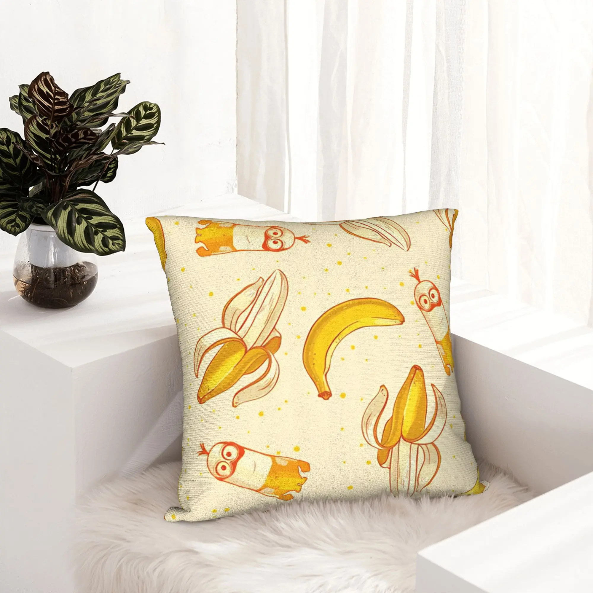 Banana Monkey Cute M-Minions-s Pillowcase Printed Polyester Cushion Cover Decoration Throw Pillow Case Cover Home Dropshipping