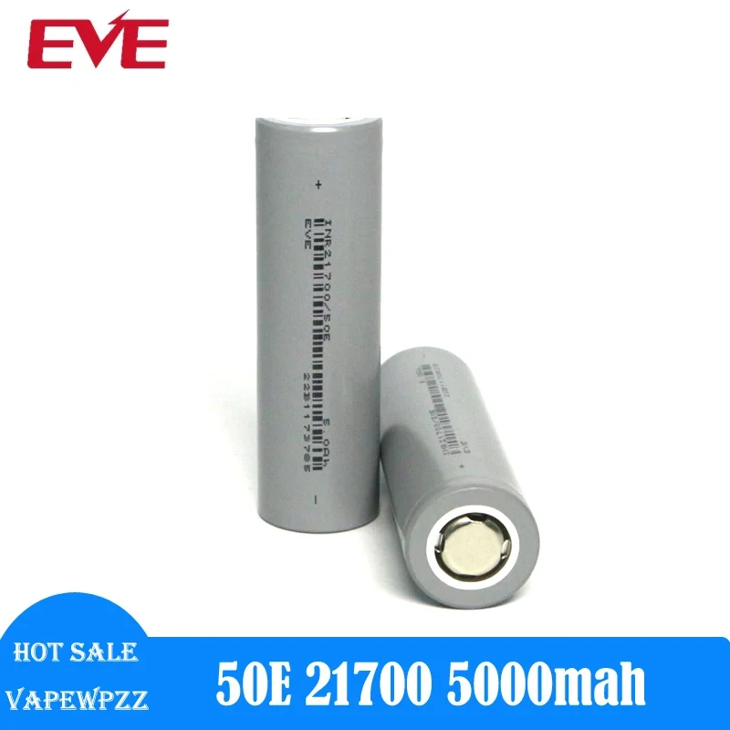 Original EVE 50E 21700 Battery 3.65V 5000mah 15A 3C Rechargeable li-ion Batteries Eve INR21700 Cells For Battery Packing