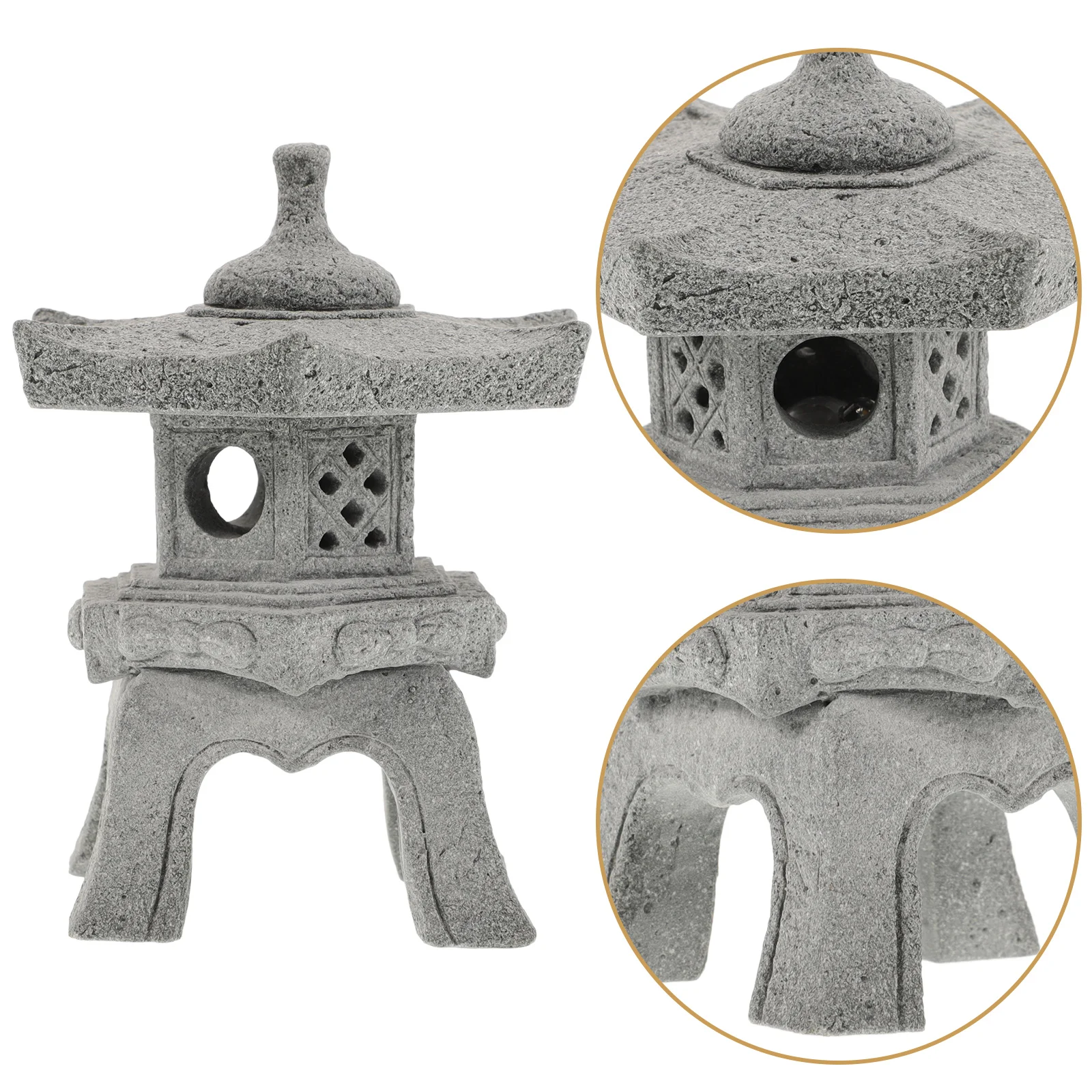 

1 set 1 Set Simulation Pagoda Bonsai Ornament Miniature Pavilion Statue Garden Decorative Accessories Lightweight Outdoor Home