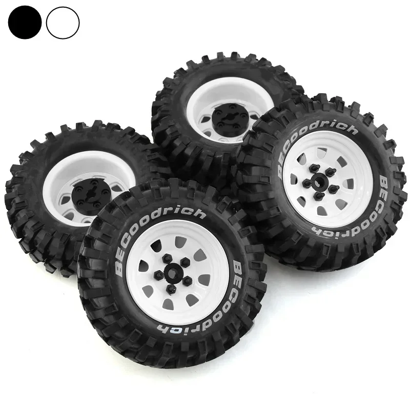 

CatRC 4pcs 100mm Metal 1.9" Beadlock Wheel Rim Rubber Tire Set for 1/10 RC Crawler Car Traxxas TRX4 RC4WD D90 D110 Axial SCX10 M