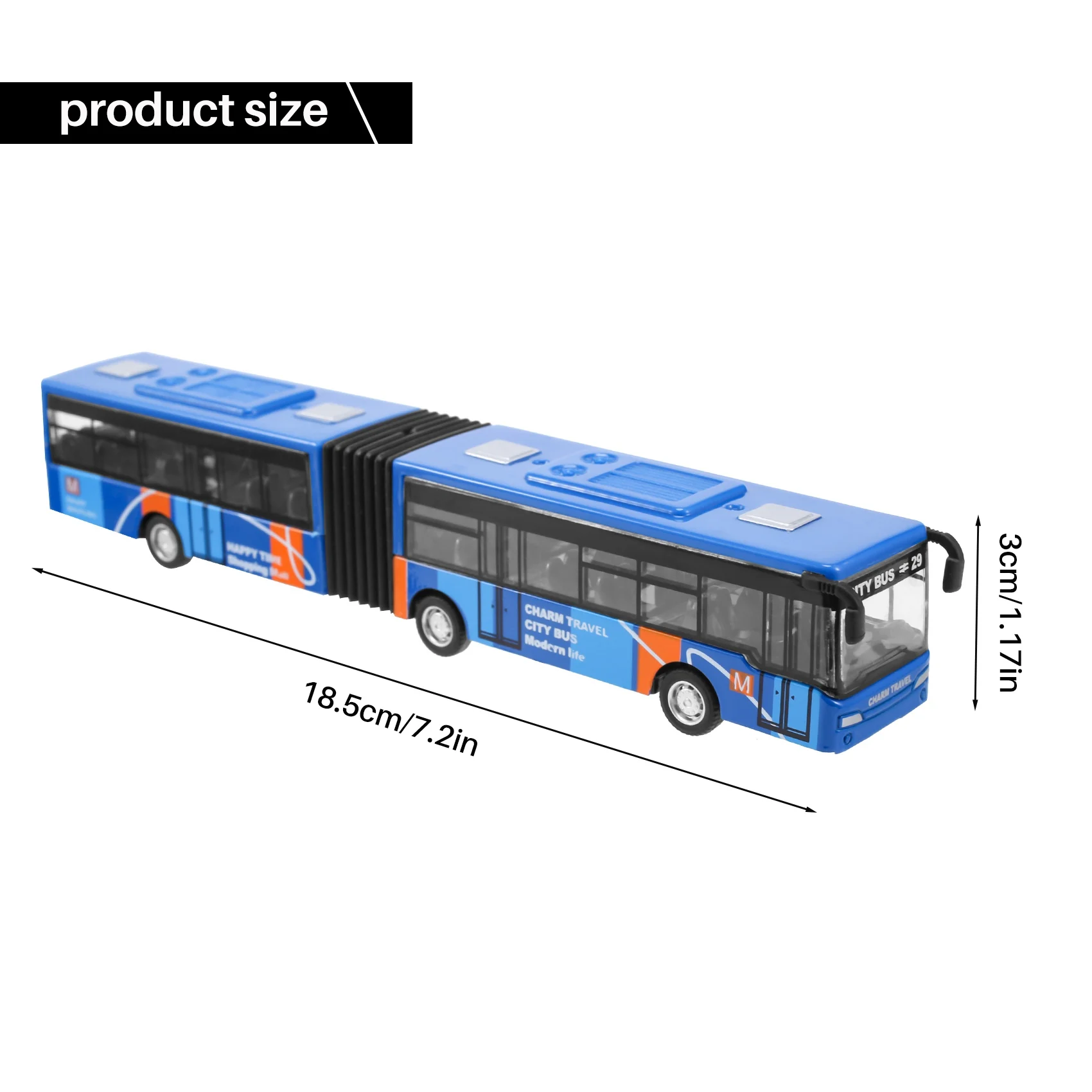 YSUN-Children's Diecast Model Vehicle Shuttle Bus Car Small Baby Pull Back