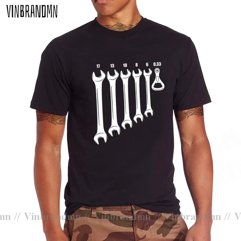 Screw Wrench Opener Mechanic T-Shirts Men Car Fix Engineer Cotton Tee Short Sleeve Funny T Shirts Top Tee Men's Women Clothes