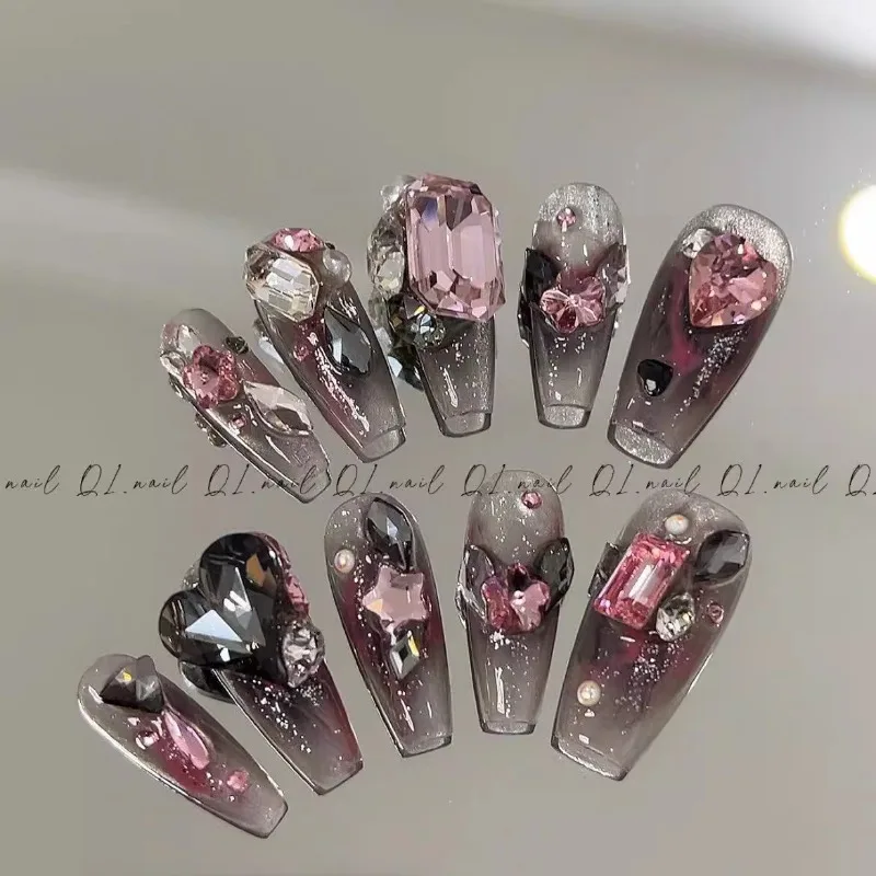 

Pure Handmade Wearing Armor Blackberry Luxury Diamond Nail Enhancement