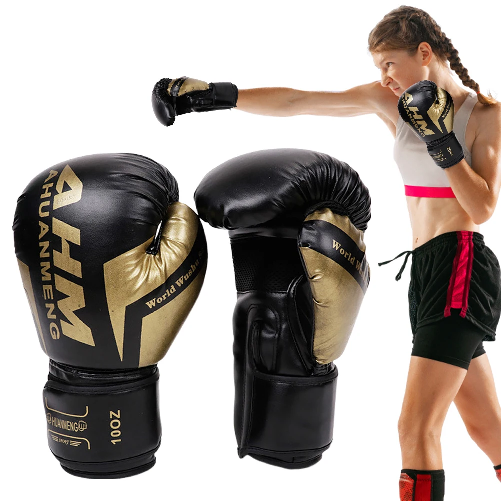 

Боксерские тренировочные перчатки из искусственной кожи, губка, боксерские тренировочные перчатки, дышащие профессиональные боксерские перчатки для взрослых и детей, спортивные товары