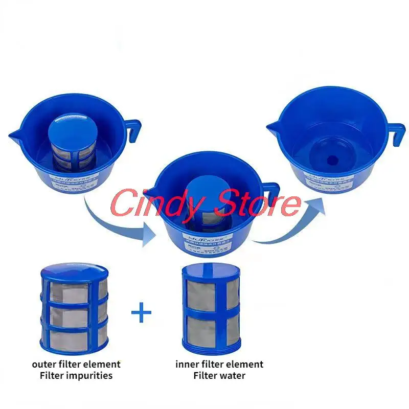 1PC Funnel type diesel oil water separator filter double mesh fuel filter funnel for automotive fuel separation equipment