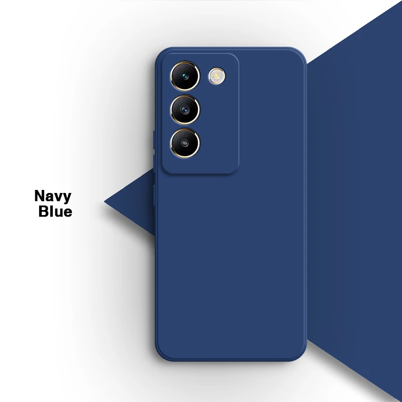 Capa de telefone de silicone líquido macio para vivo v40 se 5g 6.67 "shell funda silicone clássico borda reta capa traseira acessórios
