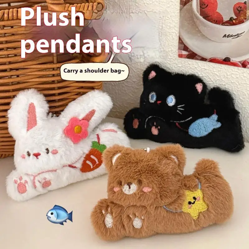 

XM1PC плюшевый кулон с мультяшным животным, брелок Kawaii, кот, медведь, кролик, мягкая кукла, орнамент, украшение для рюкзака, кулон, аксессуары