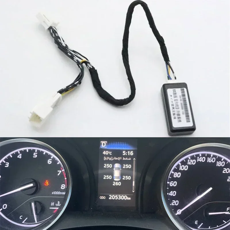 

Car Dash LCD Display TPMS Digital Monitoring Tire Tyre Pressure Security Alarm Plug Cable For Toyota Camry XV70 V70 2018-2023