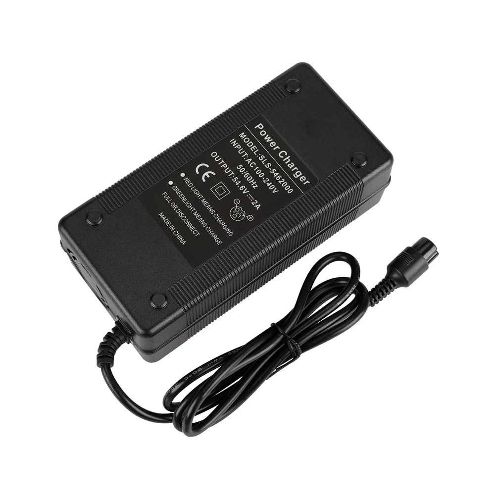 Lithium Battery Pack Charger for Electric Scooter, Li-ion Battery Charger, 3-Pin XLR Socket Connector for Zero 8 and 9, 54.6V2A