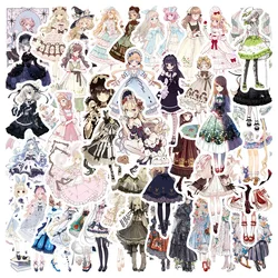 10/30/50pcs Goth Girl Lolita Girl Stickers Lolita Dress Graffiti Sticker Aesthetic Cartoon Decal Laptop Diary Phone DIY Sticker