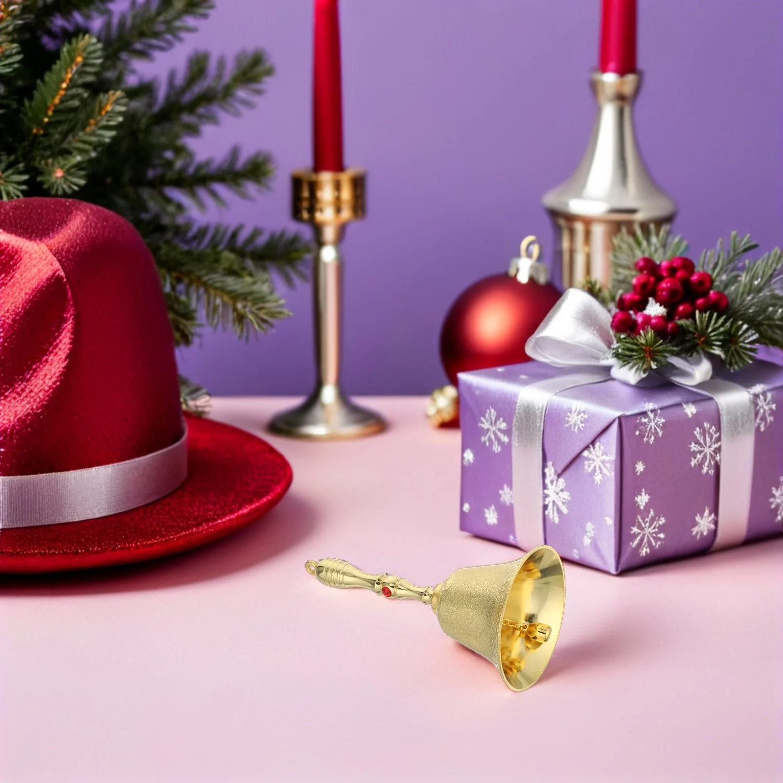 

Vintage Handbell Super Loud Metal Hand Call Bell for Restaurant Service Dinner Dining Christmas Jingle Bell Super Loud Handbell